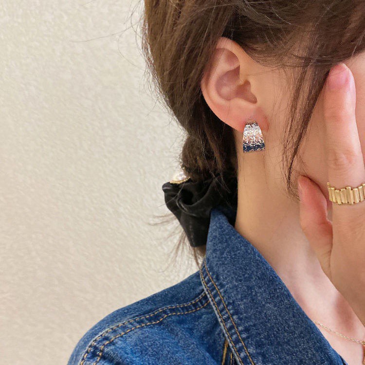 Đôi Khuyên Tai Hình Tròn Phong Cách Retro Hàn Quốc Thiết Kế Thời Trang