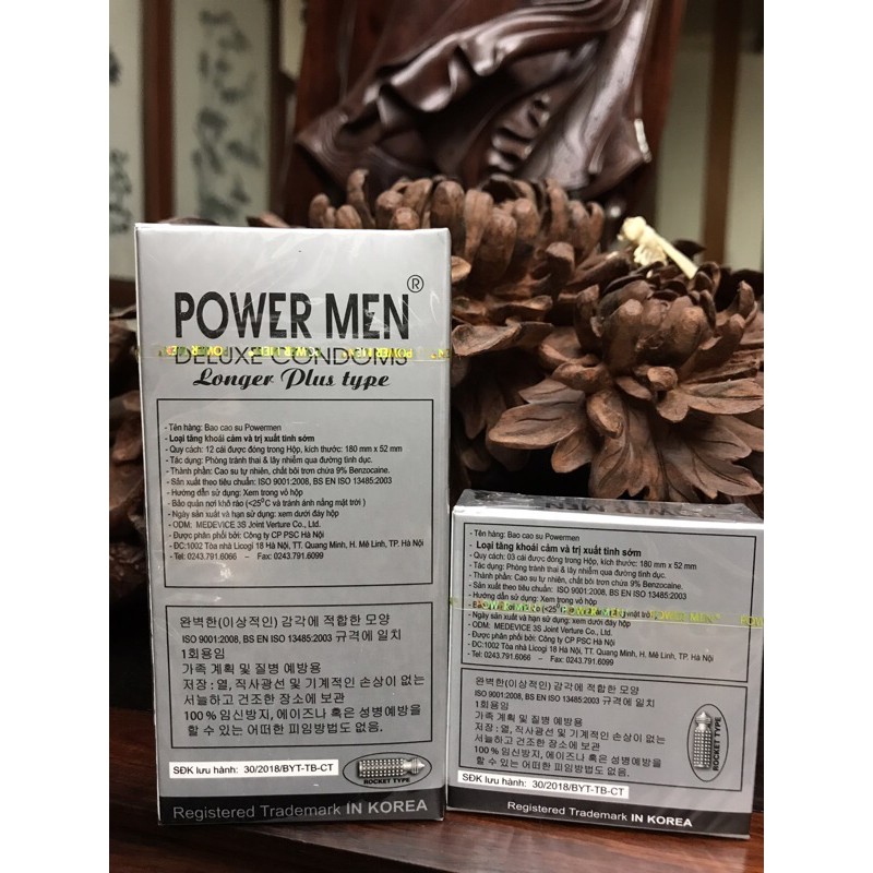 Bao cao su POWER MEN cá ngựa bạc Longer Plus - Ipek_Shop