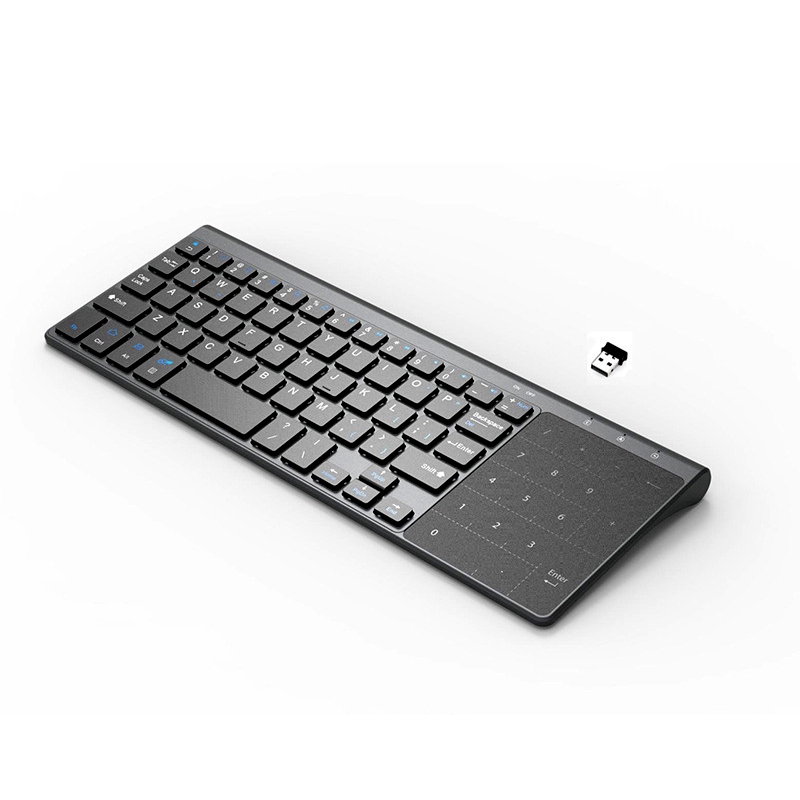 (Silver Gray)Bàn Phím Không Dây Mini 2.4g 59 Phím Tích Hợp Cảm Ứng Cho Windows Pc