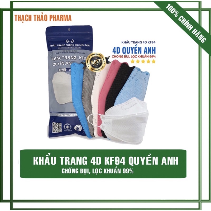 SỈ THÙNG 300 cái khẩu trang Quyền Anh KF94 4 lớp dày chống nước chống bụi cao cấp