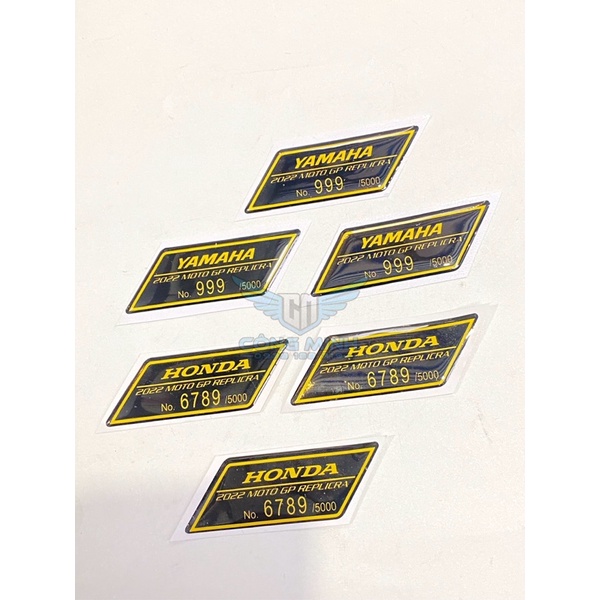 Tem nổi Thông Số Logo Crom Honda / Yamaha 2022 6789/999 ✌