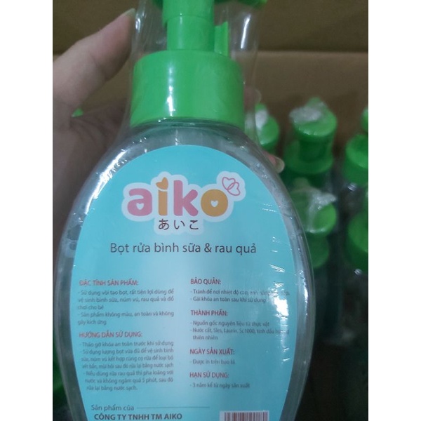 Bọt rửa bình sữa và rau quả Aiko 500ml
