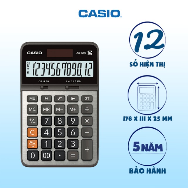 Máy Tính Casio AX-120B - Chính Hãng Casio - Bảo Hành 7 Năm