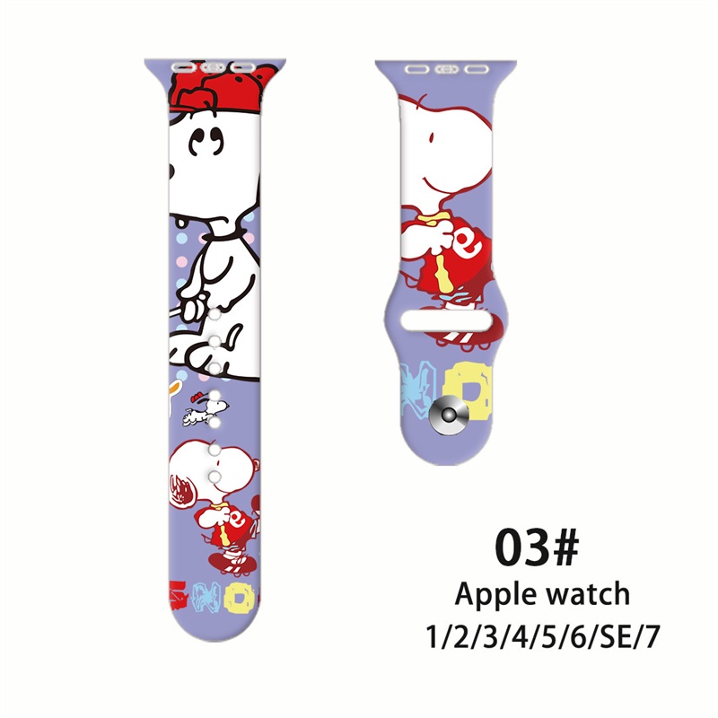 Dễ Thương Dây Đeo Mềm Hình snoopy Đáng Yêu Cho Đồng Hồ Thông Minh apple watch series 7 / 6 / 5 / 4 / se / 3 / 2 / 1