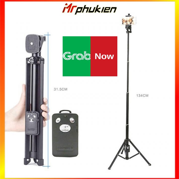 Gậy 3 chân 1688 cao 130cm tùy chỉnh độ cao kèm remote, tripod 3 chân chụp hình, quay video - MrPhukien