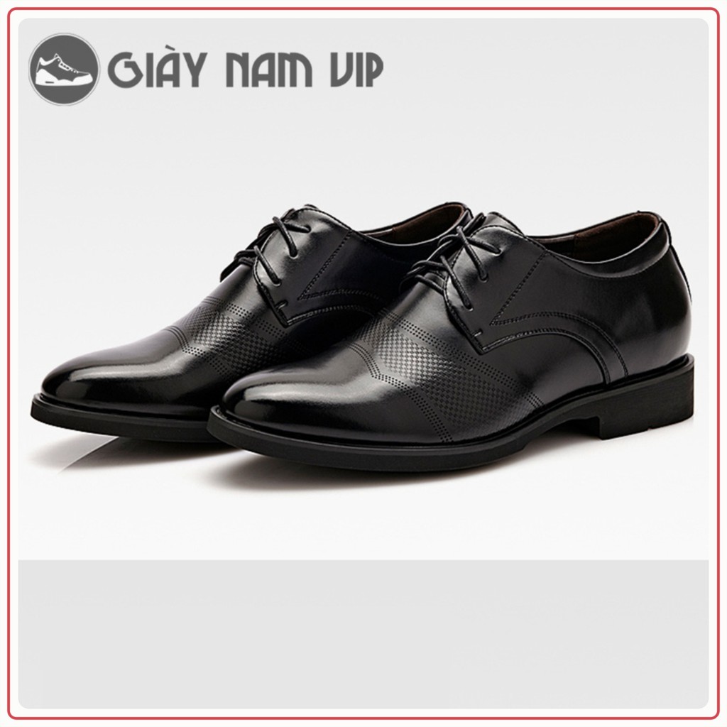 Giày Nam Tăng Chiều Cao Công Sở Cao Cấp Đẹp GIAYNAMVIP Giày Độn Đế Nam 6cm Đen GD46