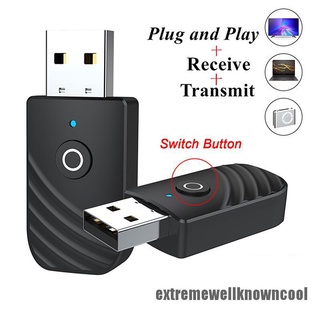 Ecvn wireless usb bluetooth 5.0 audio transmitter receiver 2in1 adapter for tv pc car