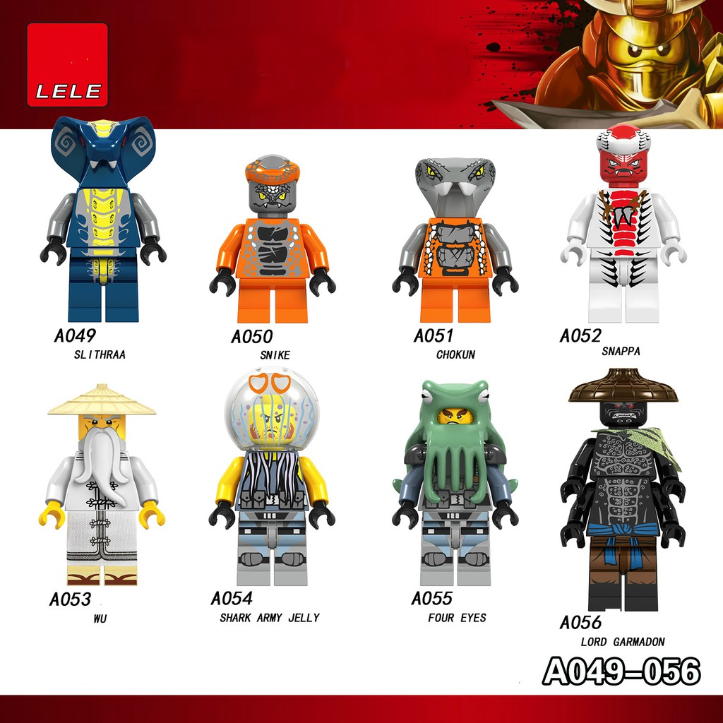 Minifigures Ninjago Các Mẫu Nhân Vật Sự Phụ Garmadon Shark Army Jelly A049 A050