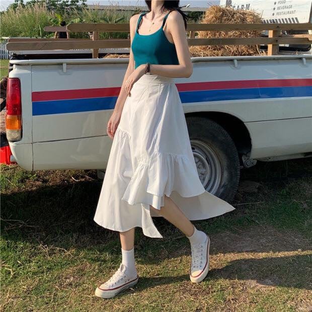 [WK075] Chân váy ulzzang 3 tầng mới thiết kế lệch tầng lạ mắt cạp chun dáng suông có quần trong chất voan cưc xinh | BigBuy360 - bigbuy360.vn