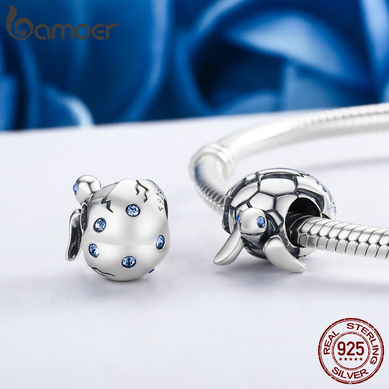 Bamoer Mặt Dây Chuyền Bạc 925 Hình Rùa Biển Charms