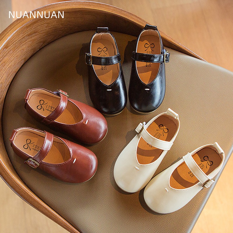 Giày Mềm Mại Màu Trơn Theo Phong Cách Hàn Quốc Đáng Yêu Cho Bé Gái
