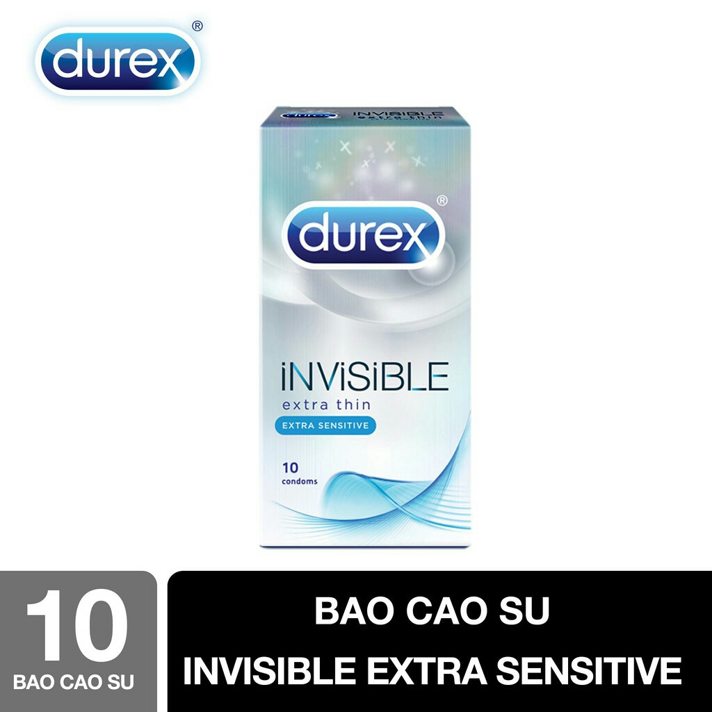 [Combo 3 Hộp] Bao Cao Su Durex INVISIBLE - BCS SIÊU MỎNG CẢM GIÁC CHÂN THẬT - 3 Hộp 30 BAO