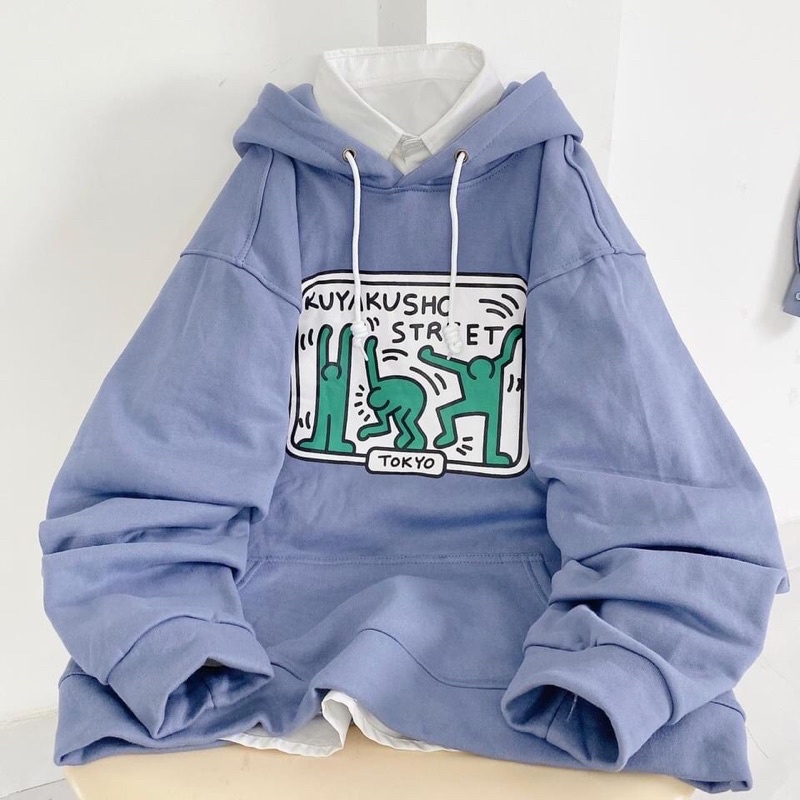 Áo hoodie nỉ lót bông Tokyo unisex