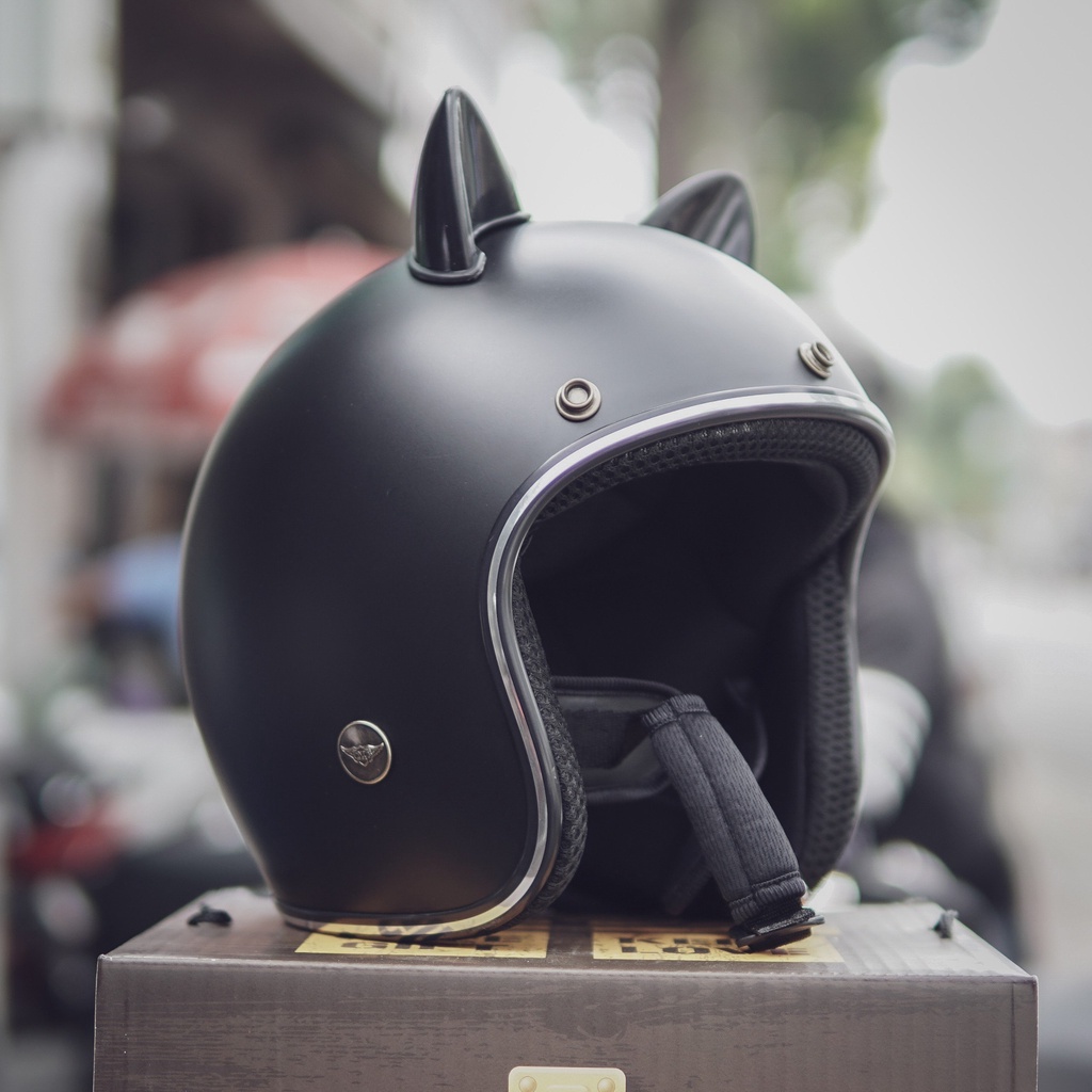 NÓN BẢO HIỂM 3/4 NTMAX TẶNG KÈM TAI MÈO NHỰA CAO CẤP