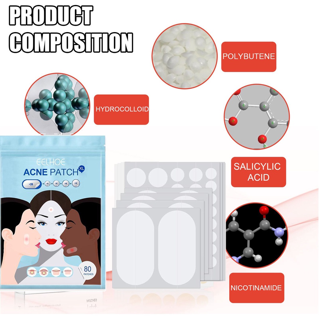 Bộ 80 Miếng Dán 3M Loại Bỏ Mụn Vô Hình Chăm Sóc Da Mặt Hiệu Quả