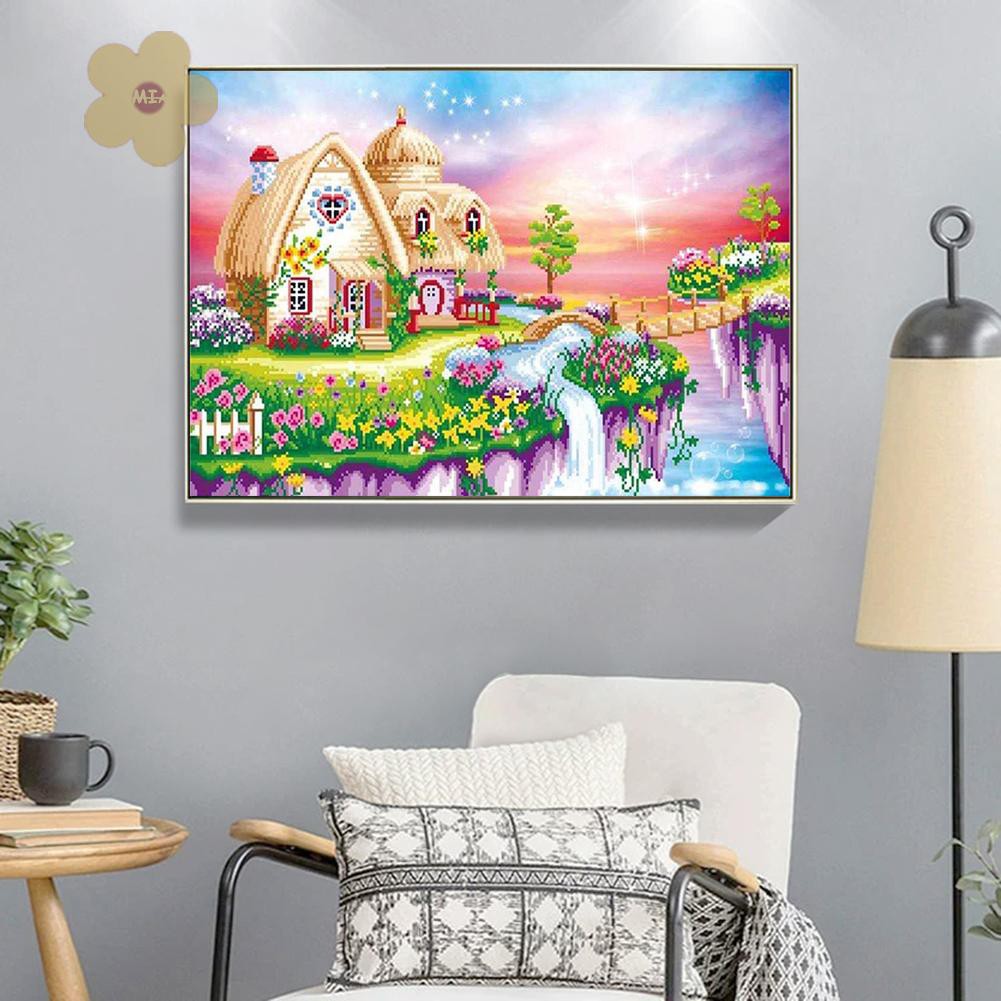 MIAON Full Round Drill 5D Rhinestone DIY Diamond Painting Fantasy Candy House Kit bts