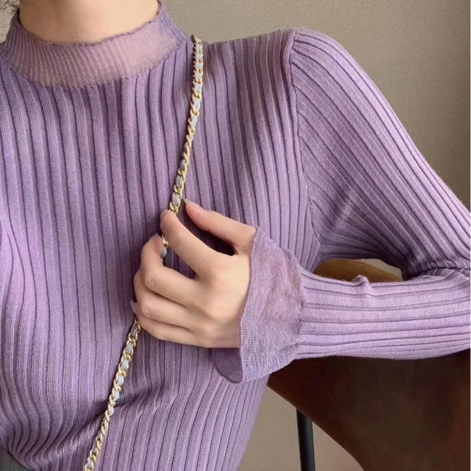 KOKA Áo len tăm 3p phối voan 57801