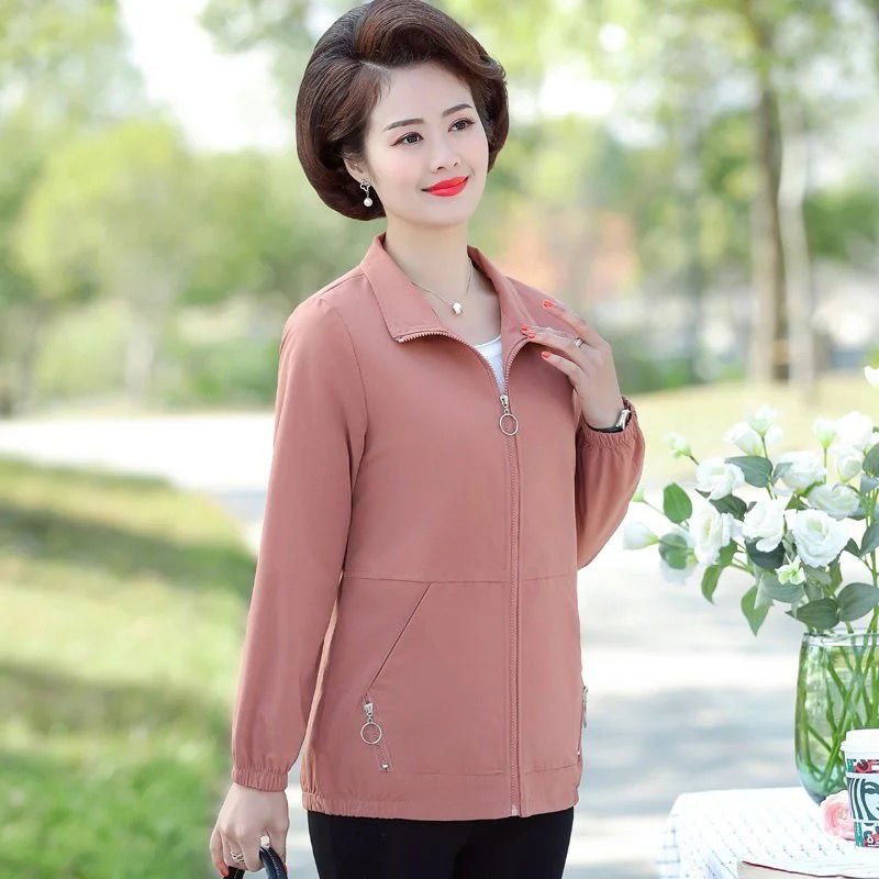 Áo Khoác Mỏng Dáng Ngắn Phong Cách Phương Tây Thời Trang Xuân Thu Cho Phụ Nữ Trung Niên 2021