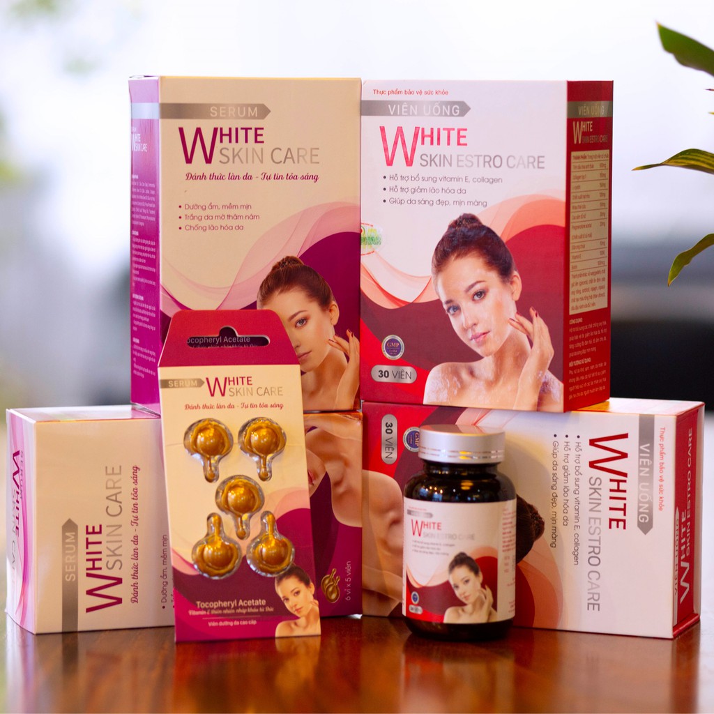 Serum trắng da White Skin Care tinh chất dưỡng ẩm chống lão hoá da mặt và mờ thâm nám - SiMi Beauty | BigBuy360 - bigbuy360.vn