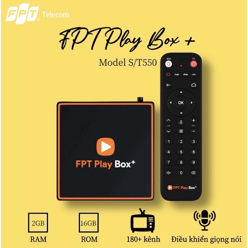 [ Siêu Sốc ] Fpt Play Box Plus 4K 2021 Điều khiển giọng nói, Chính hãng, New Full box