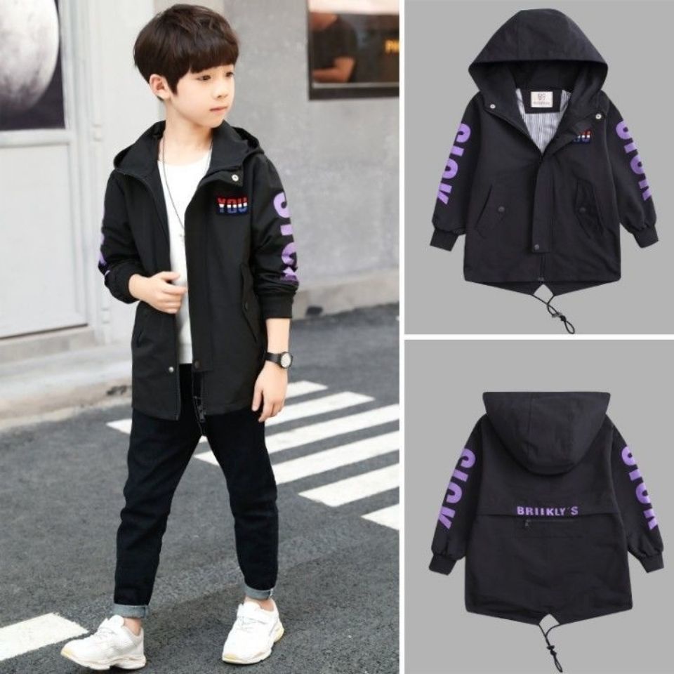 Áo Khoác Gió Phong Cách Mới 2022 Thời Trang Xuân Thu Cho Bé Trai Và Gái 12 Tuổi