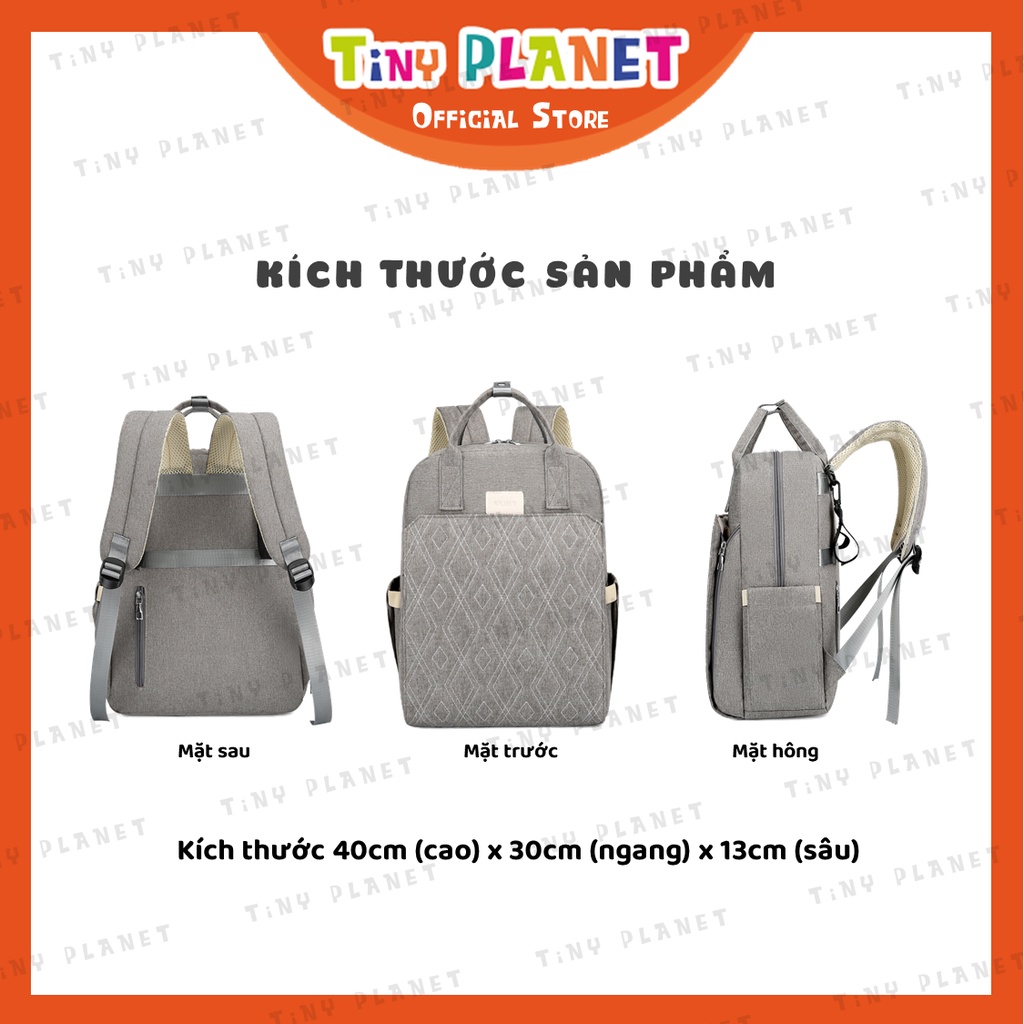 Balo bỉm sữa cao cấp kèm lót thay bỉm cho bé tiện lợi