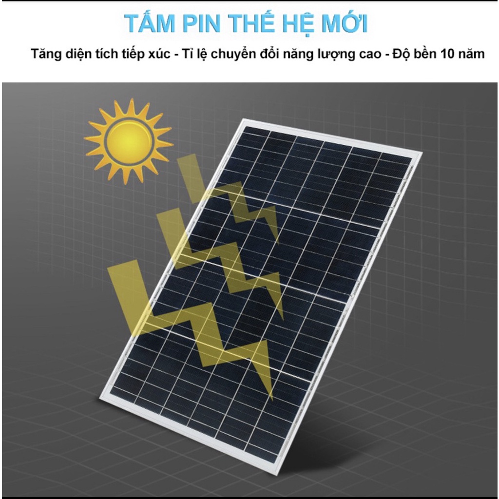 Đèn năng lượng mặt trời 400W tấm pin sạc rời sáng trắng