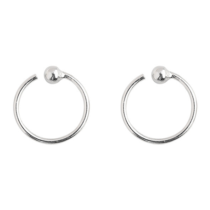 flowersqueen HOOPS Khuyên Tai Tròn Mạ Bạc Thời Trang Cho Nữ