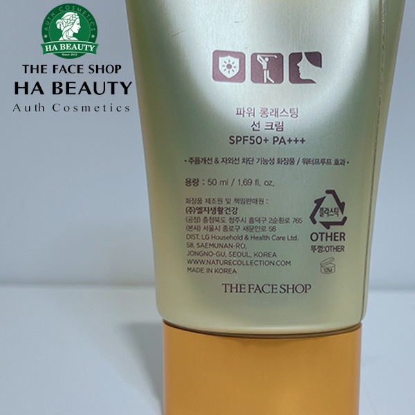 Kem chống nắng dưỡng da lâu trôi The Face Shop Power Long Lasting 50 ml