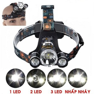 Đèn pin đội đầu 3 bóng led siêu sáng