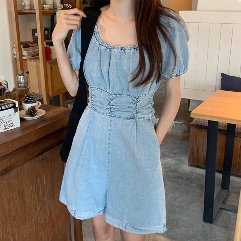 Jumpsuit Jean, đồ bay short phong cách Hàn Quốc
