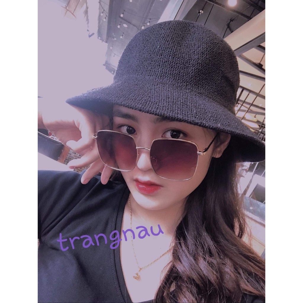 Freeship- Kính mát nam nữ mặt vuông chống tia uv hiệu quả bảo vệ mắt màu nâu tây sang chảnh - VUÔNG NÂU