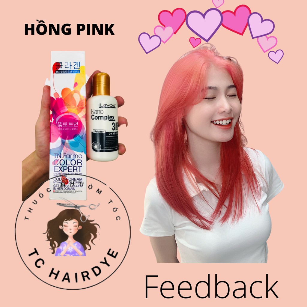 Thuốc nhuộm tóc HỒNG PINK  lên từ nền tẩy