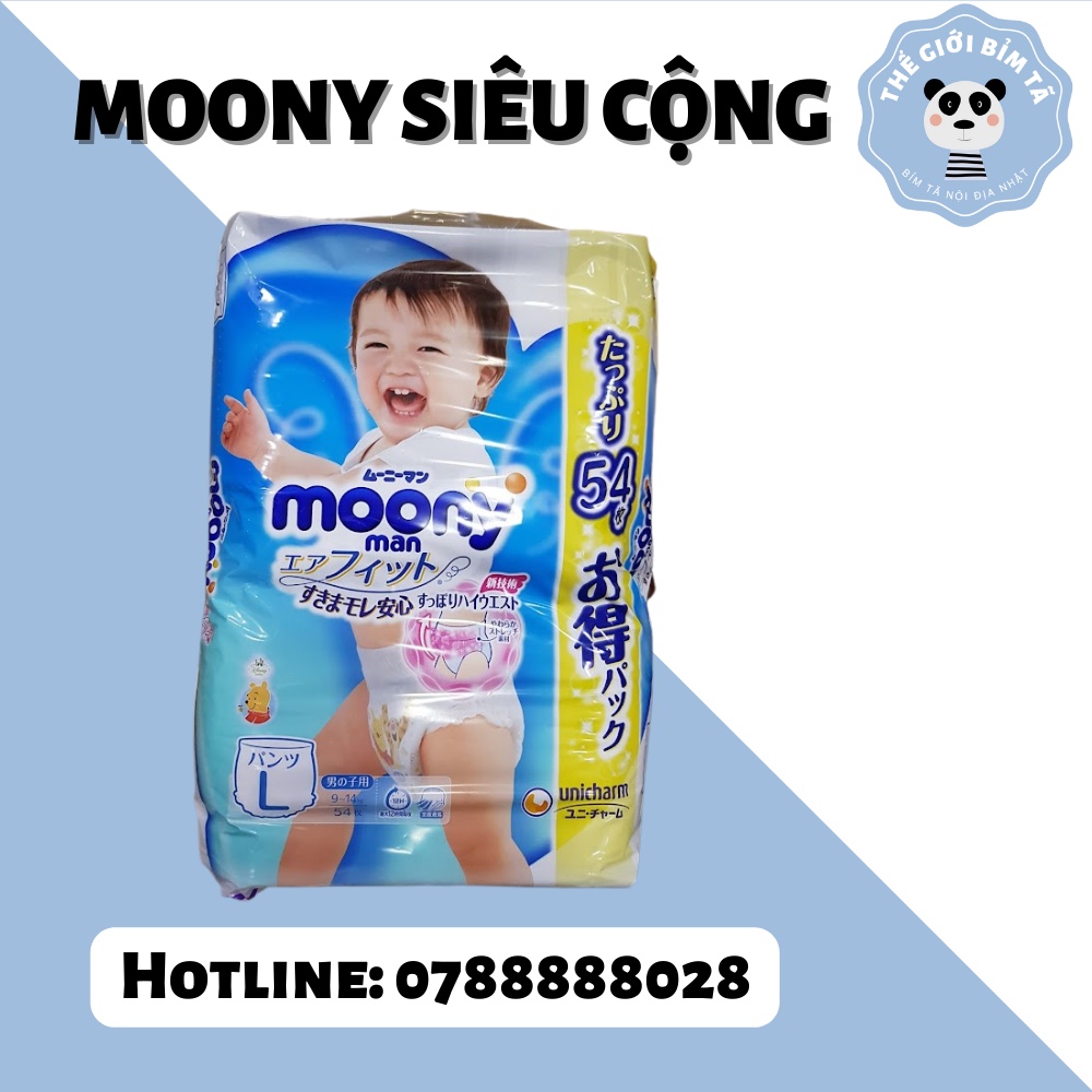 (MOONY JUMBO)Bỉm Tã Dán/Quần Moony Nội Địa Nhật Đủ Size NB111/S102/M78/M70/L54/XL46