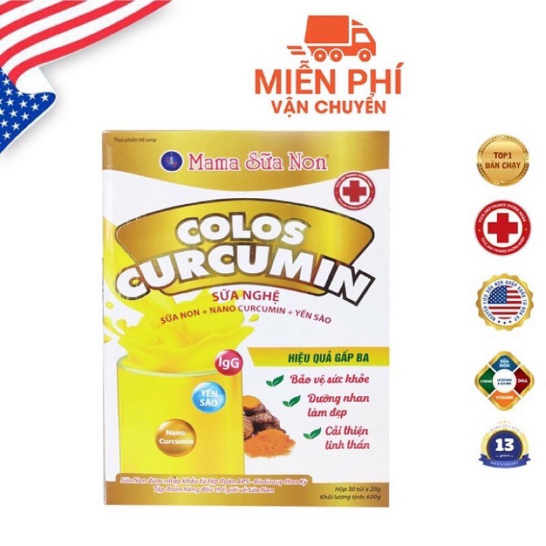 Sữa Non Nghệ Colos Curcumin - Hộp 30 túi x 20g