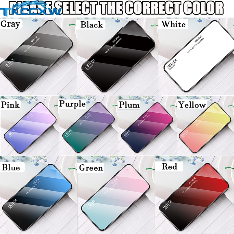 Ốp Điện Thoại Kính Cường Lực Màu Gradient Sang Trọng Cho Samsung Galaxy A23 A73 A53 A33 M23
