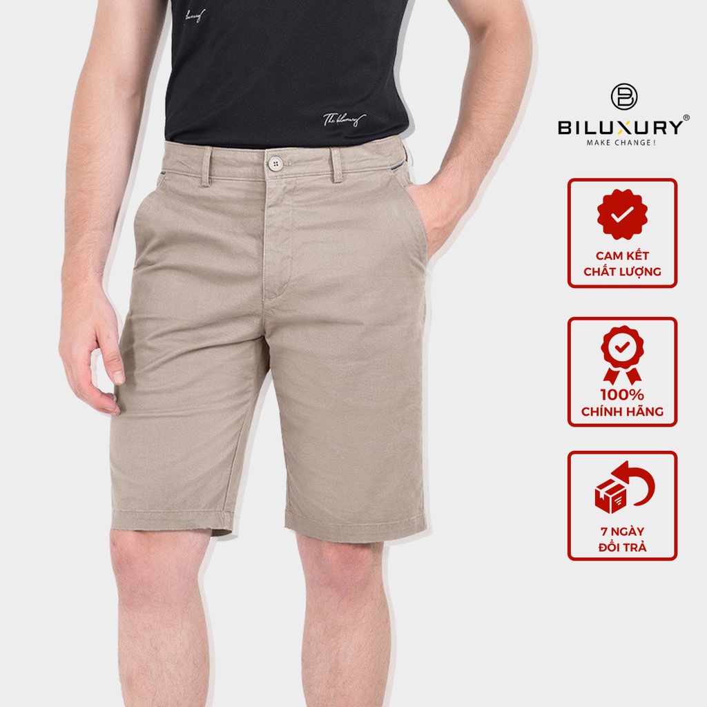 Quần đùi ngố nam Biluxury form slimfit ôm vừa không bó sát cạp quần co giãn không bai xù 5QNKB003BES