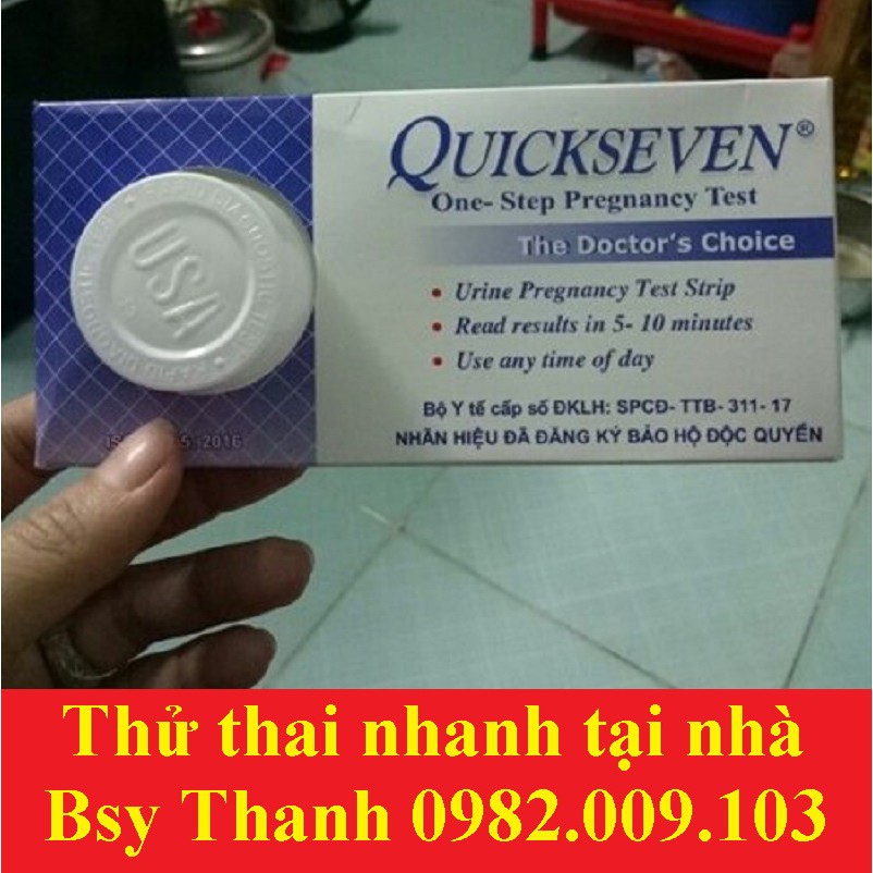 (CHE TÊN) 1 hộp 24 Que thử thai Quickseven,test thử thai tại nhà,2 vạch sớm nhanh hiệu quả tức thì [Quick seven]