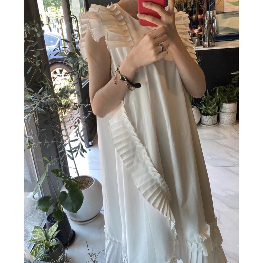 Đầm Midi Thiết Kế Korea Style Đầm Suông Dài Cotton Trơn Cổ Tròn Váy Maxi Dáng Xoè Form Rộng Chất Đũi Vạt Chéo Hàn Quốc