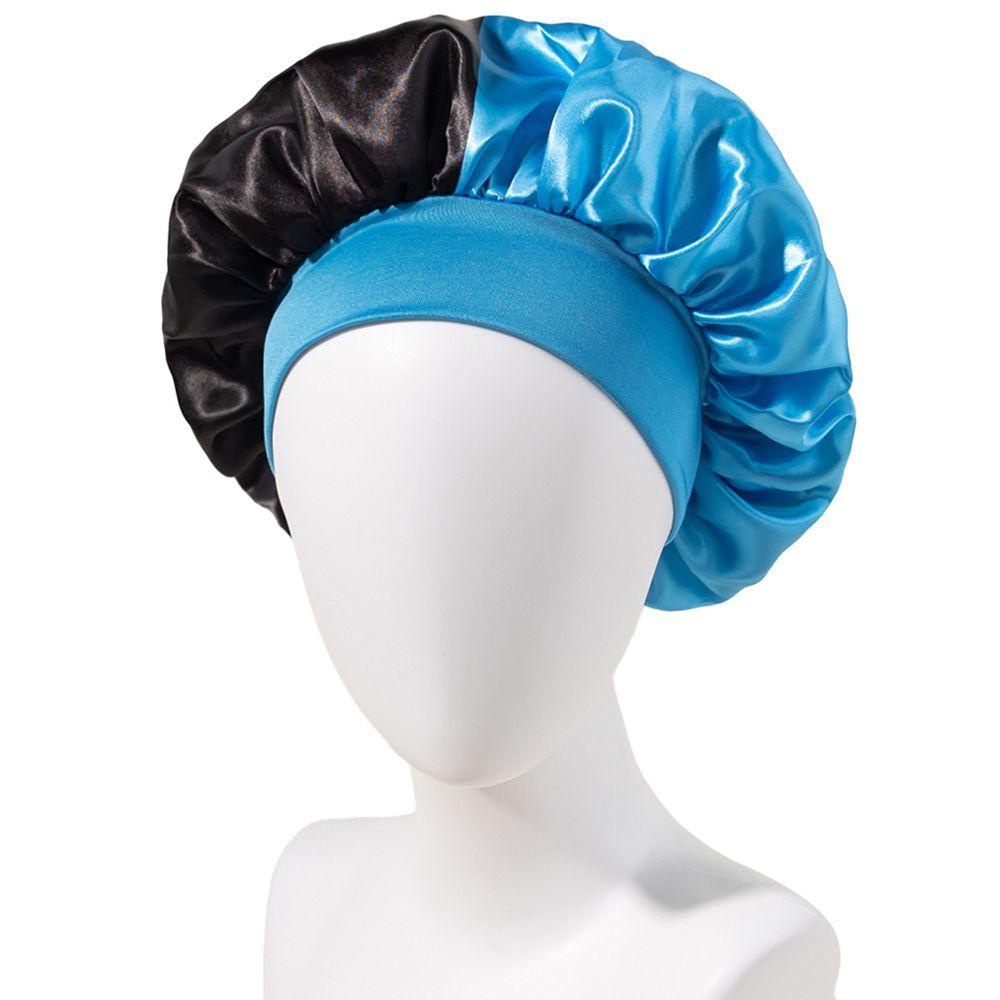 Qqmall Khăn Tắm Turban Lụa Satin Ghép Mảnh Thanh Lịch Vintage Hàn Quốc Cho Nữ