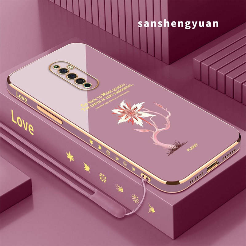 Ốp Điện Thoại Bằng Silicon Mềm Mạ Điện Hình Hoa Mạ Điện Cho oppo reno 2F oppo reno 2 F reno2 reno