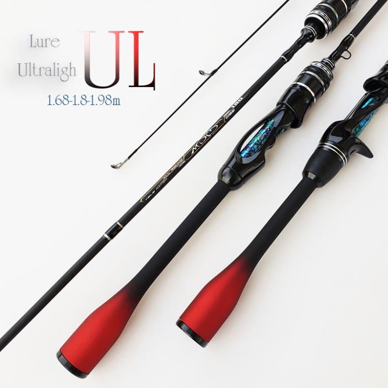 Cần Câu Lure Cao Cấp UL Ultraligh Cần Câu Máy Đứng Và Máy Ngọn Đặc Siêu Dẻo Cán Carbon CM19