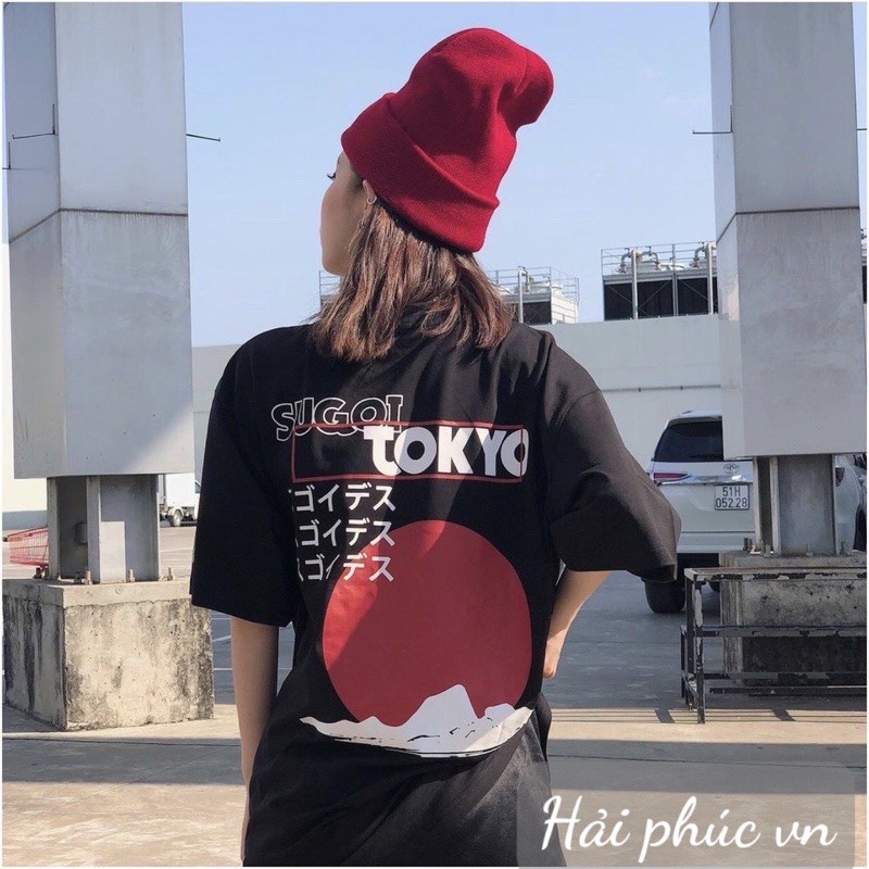 Áo Thun Tay Lỡ Tokyo - Áo Phông Mặt Trời Đỏ Form Rộng Hot đẹp chanh sả cho bạn tự tin đi chơi