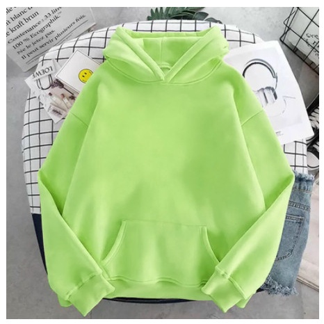 Áo Hoodie Nỉ Trơn Màu Xanh Cốm Nam Nữ Unisex, Form Rộng Chất Nỉ Bông Cao Cấp .