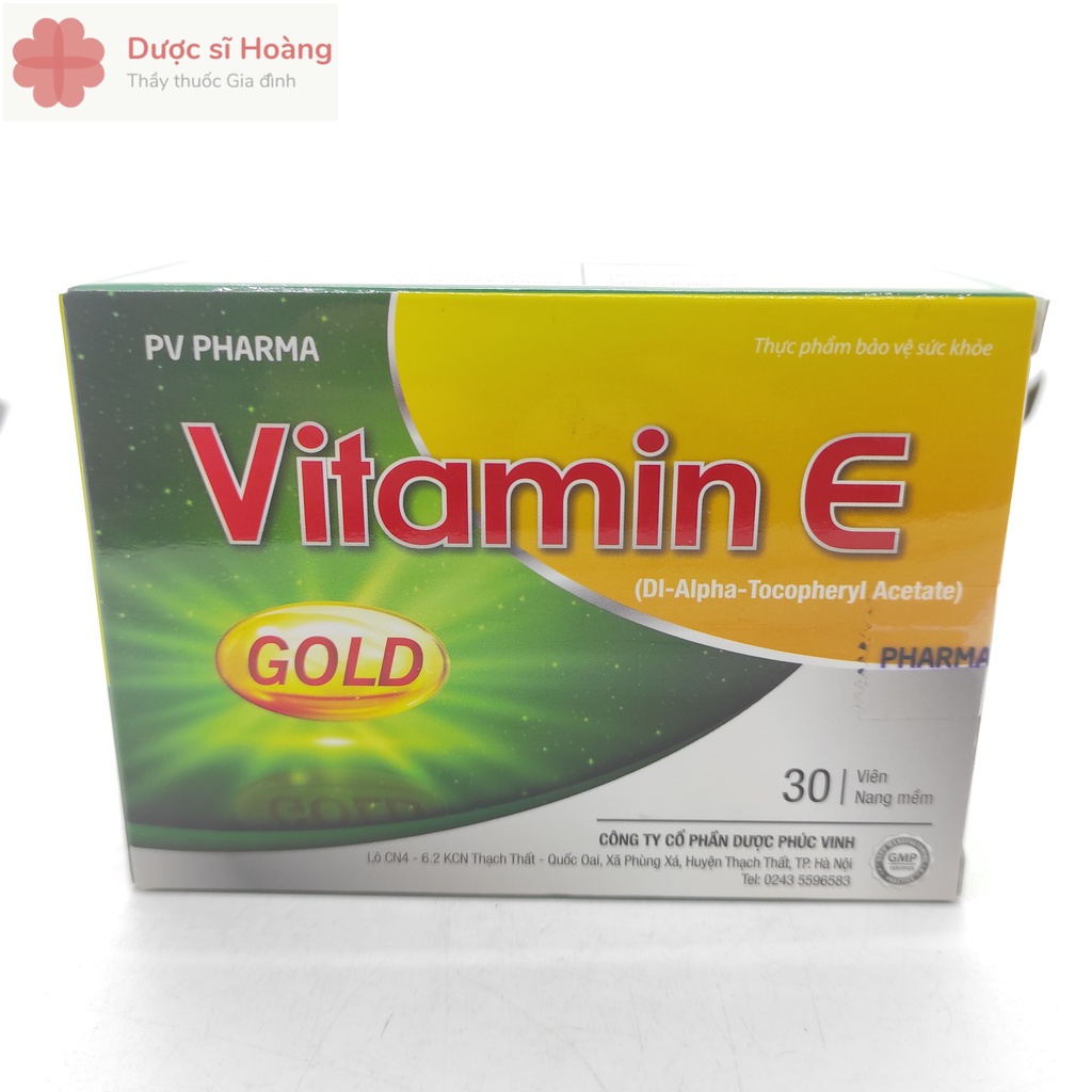 [Chính hãng] Vitamin E GOLD PV - Bổ Sung Vitamin E, Chống Oxy Hóa, Hạn Chế Lão Hóa Da - Hộp 30 viên