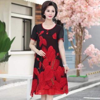 Đầm trung niên voan nhập khẩu 2019