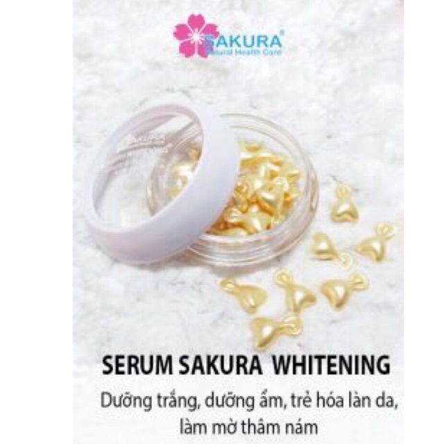 Serum Sakura Whitening (serum dưỡng trắng ,dưỡng ẩm, xoá nhăn,mờ vết thâm BAN ĐÊM)