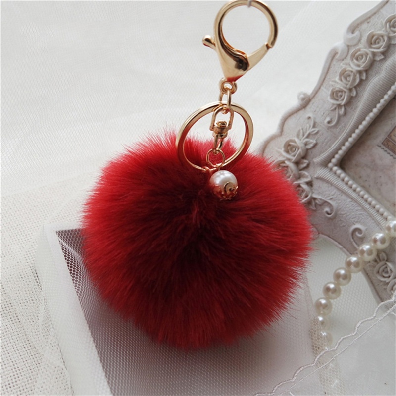 Móc Khóa Búp Lông Thỏ 8cm Xinh Xắn