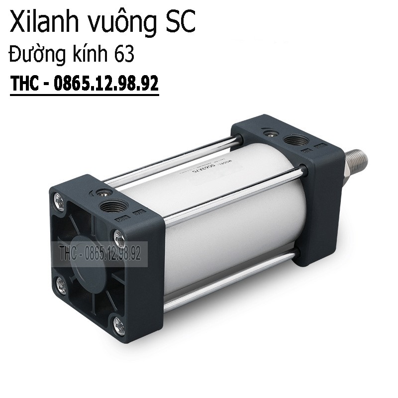 Xi Lanh Khí Nén Vuông Loại Tốt. Piston Ø63mm. Ben Hơi Vuông Hai Chiều. Hành Trình Ty 25 - 1000mm. Đổi Trả Trong 7 Ngày