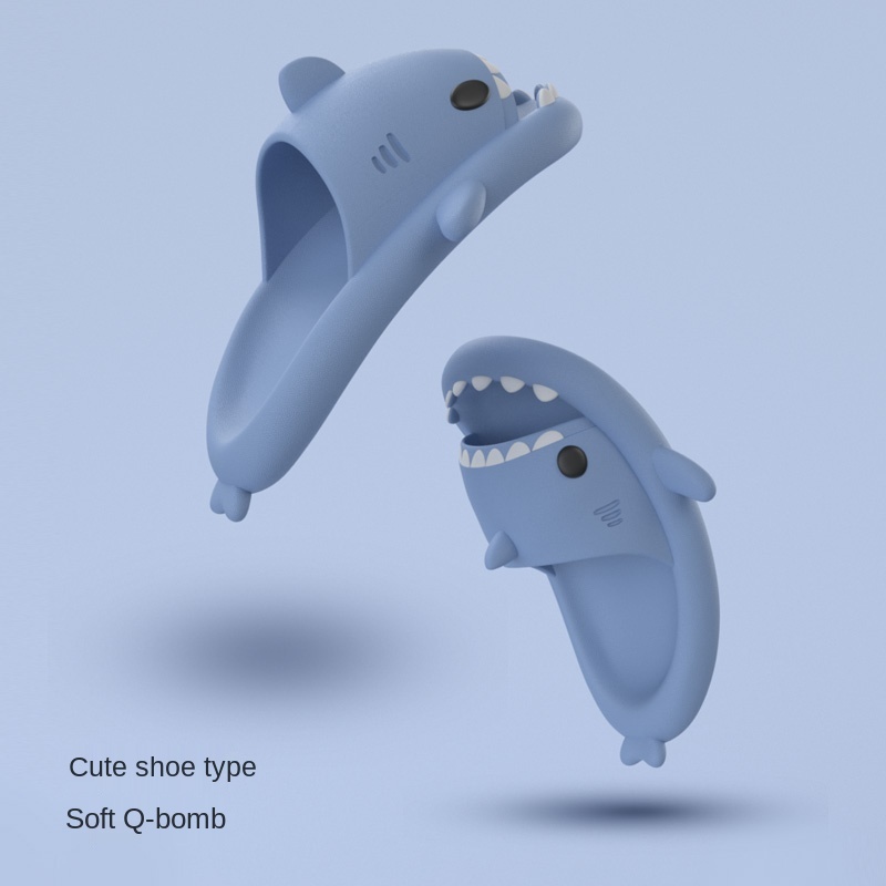 Dép Đi Trong Nhà Hình Cá Mập Hoạt Hình Siêu Mềm Chống Trượt Phong Cách Hàn Quốc